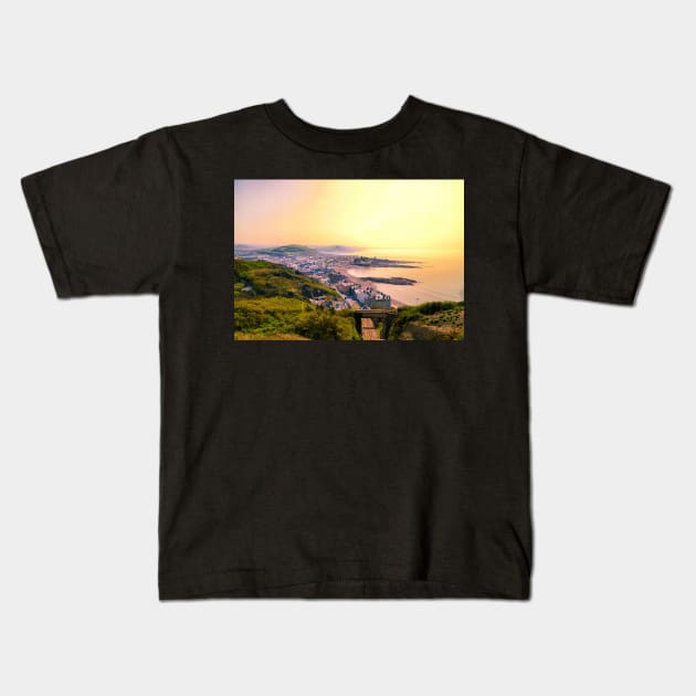 Aberystwyth Costal Scenery From Constitution Hill Kids T-Shirt by Harmony-Mind